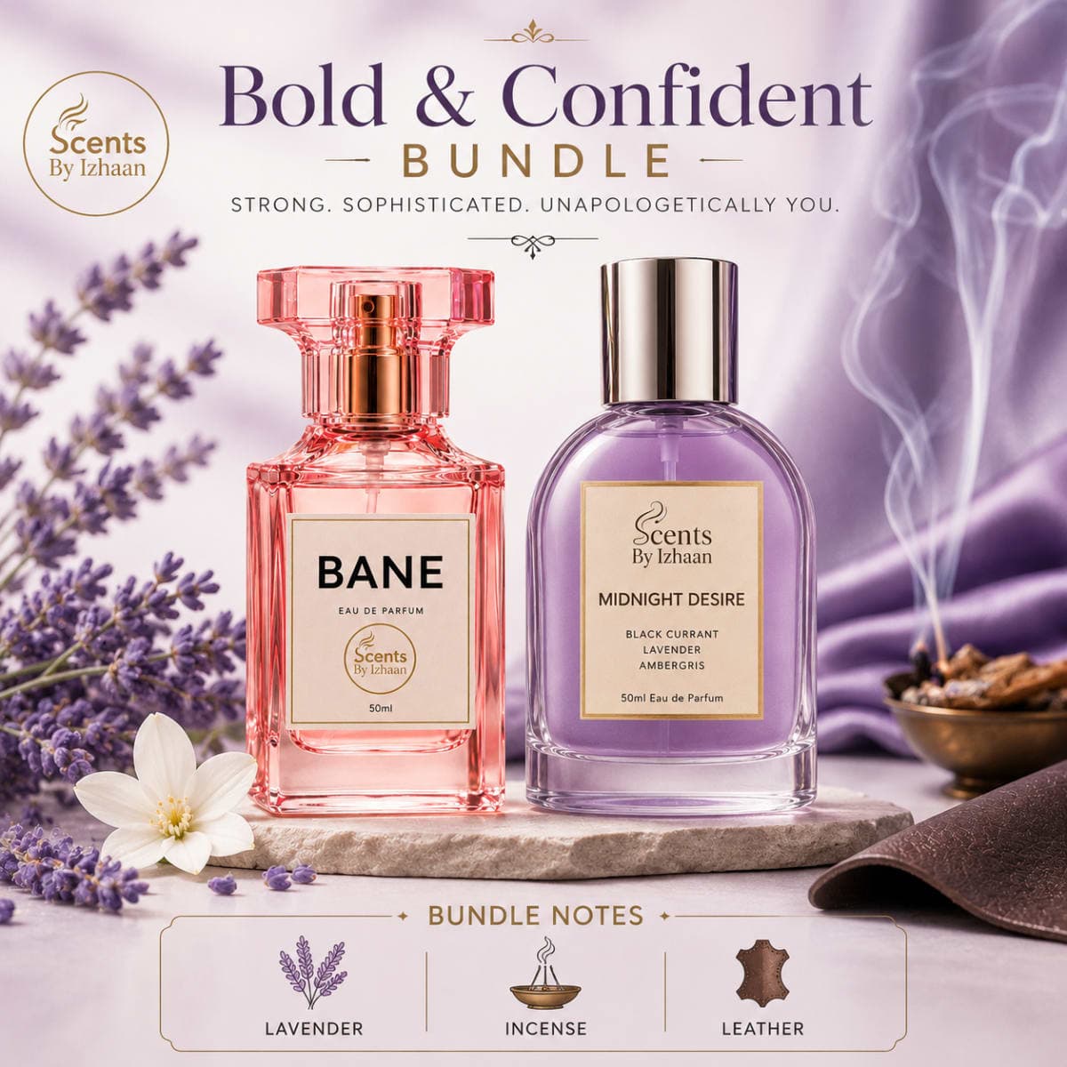 Bold & Confident Duo - Midnight Desire + BANE - For the Woman Who Commands Attention - Women Perfume Bundle