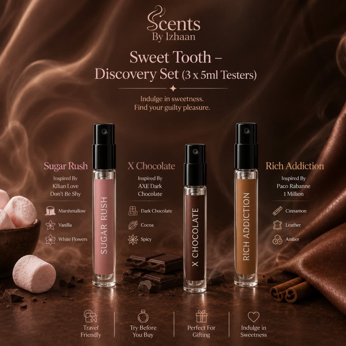 Sweet Tooth – Discovery Set (3 x 5ml Testers) - Gender: Mixed (Women + Unisex + Men)